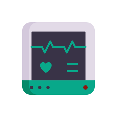 Electrocardiogram, Animated Icon, Flat