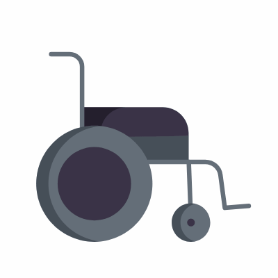 Wheelchair, Animated Icon, Flat