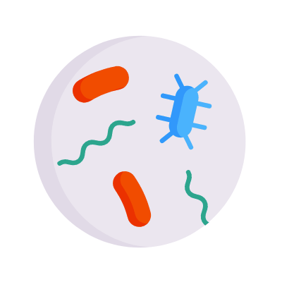 Bacteria, Animated Icon, Flat