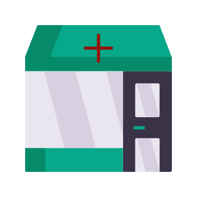Pharmacy, Animated Icon, Flat