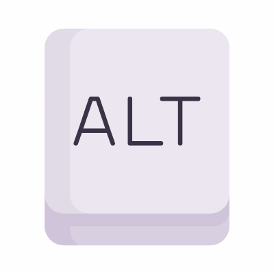 Alt key, Animated Icon, Flat