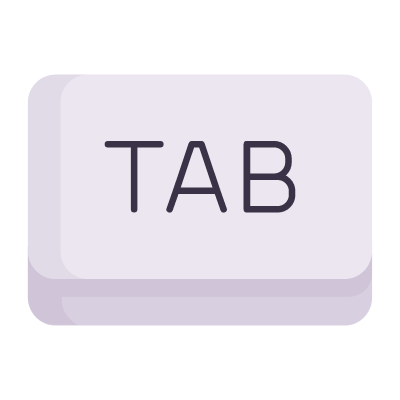 Tab key, Animated Icon, Flat