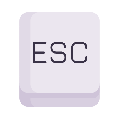 Esc key, Animated Icon, Flat