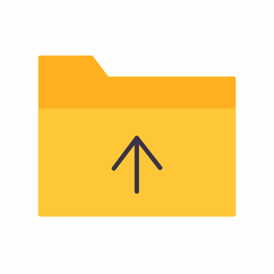 Arrow up folder, Animated Icon, Flat