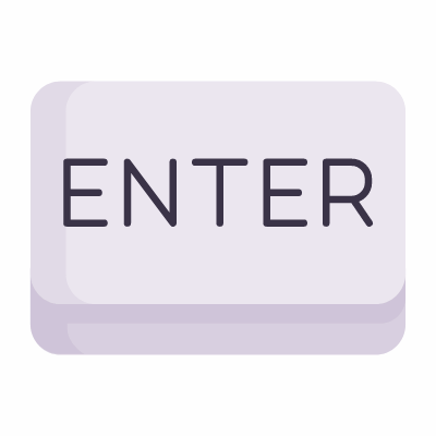 Enter key, Animated Icon, Flat