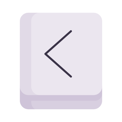 Left Key, Animated Icon, Flat