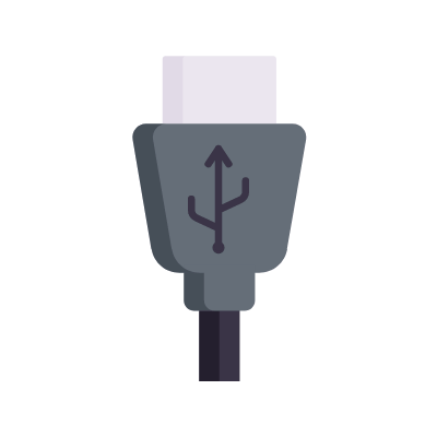 USB cable, Animated Icon, Flat