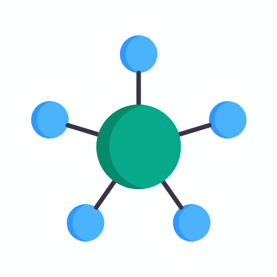 Hub network, Animated Icon, Flat