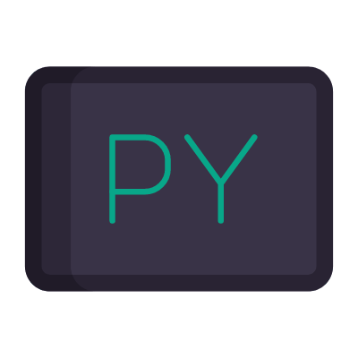 Python code, Animated Icon, Flat