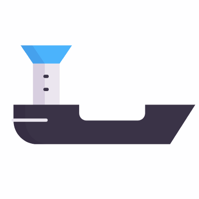 Cargo ship, Animated Icon, Flat
