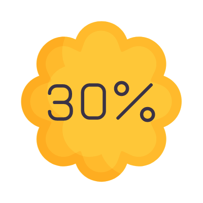 Sale 30%, Animated Icon, Flat