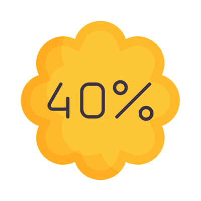 Sale 40%, Animated Icon, Flat