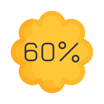 Sale 60%, Animated Icon, Flat