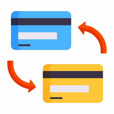 Card exchange, Animated Icon, Flat