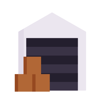 Warehouse, Animated Icon, Flat