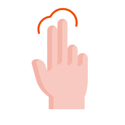 Tapping fingers, Animated Icon, Flat