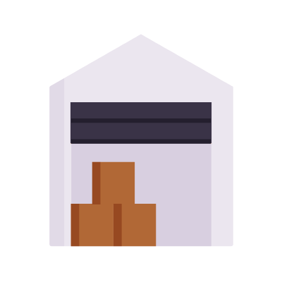 Open warehouse, Animated Icon, Flat