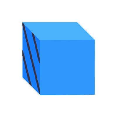 3D cube, Animated Icon, Flat