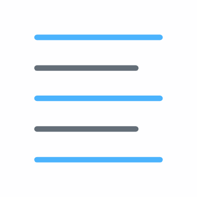 Align text left, Animated Icon, Flat