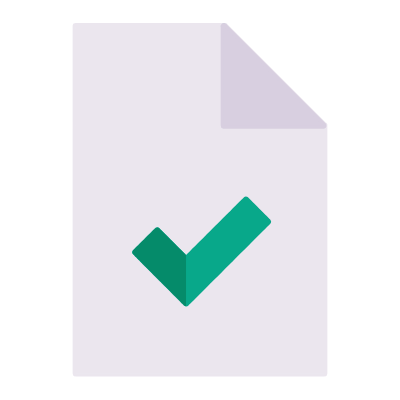 Approved document, Animated Icon, Flat