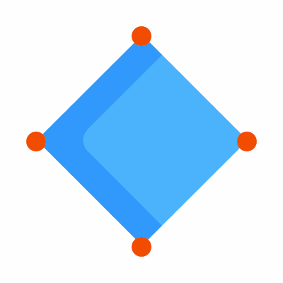 Rhombus, Animated Icon, Flat