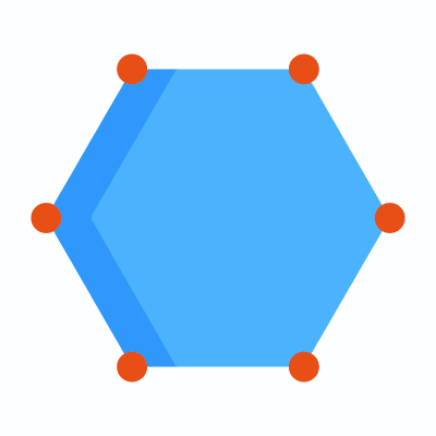 Hexagon, Animated Icon, Flat