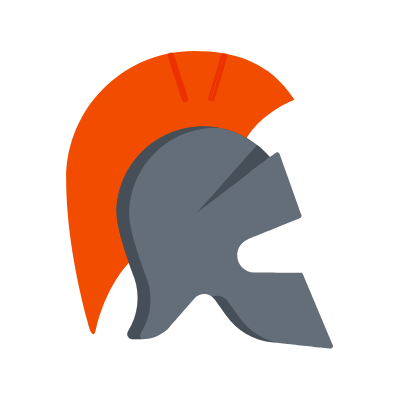 Greek helmet, Animated Icon, Flat