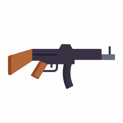 Rifle, Animated Icon, Flat
