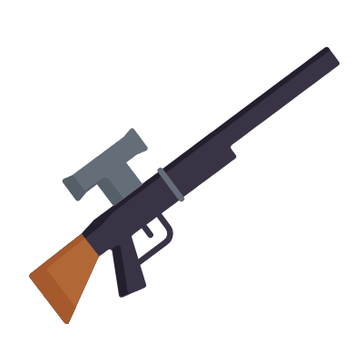 Sniper rifle, Animated Icon, Flat
