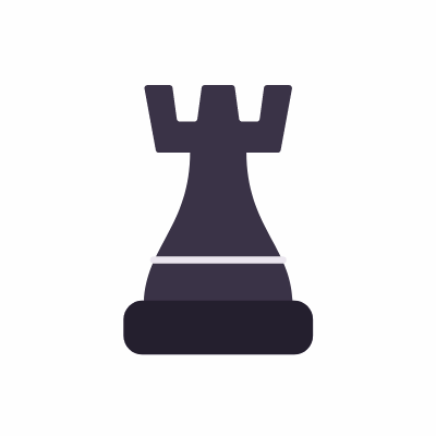 Chess rook, Animated Icon, Flat