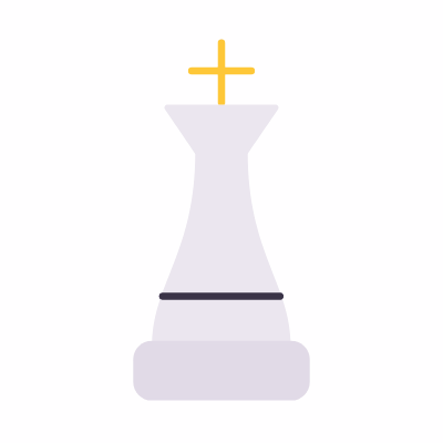 Chess king, Animated Icon, Flat