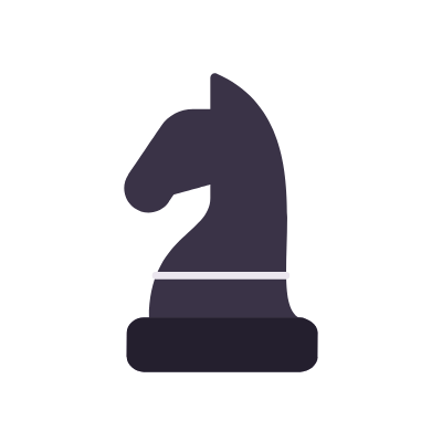 Chess knight, Animated Icon, Flat