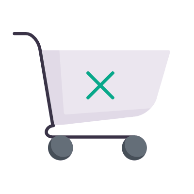 Shopping trolley error, Animated Icon, Flat