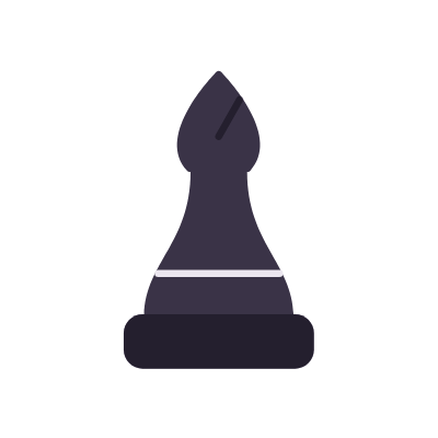 Chess bishop, Animated Icon, Flat