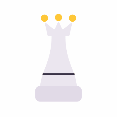 Chess queen, Animated Icon, Flat