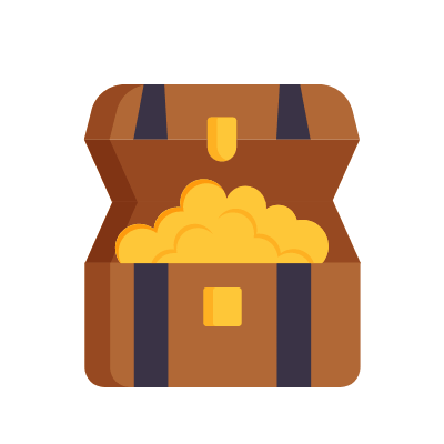 Treasure chest, Animated Icon, Flat