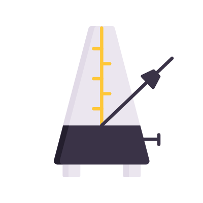 Metronome, Animated Icon, Flat