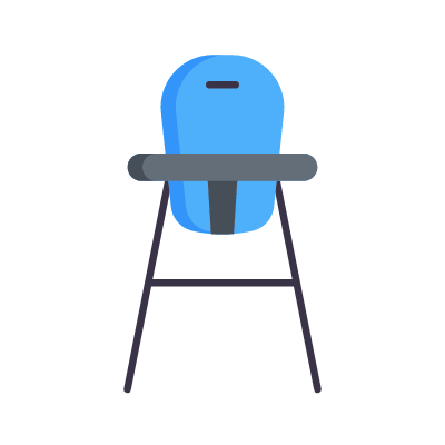 Baby chair, Animated Icon, Flat