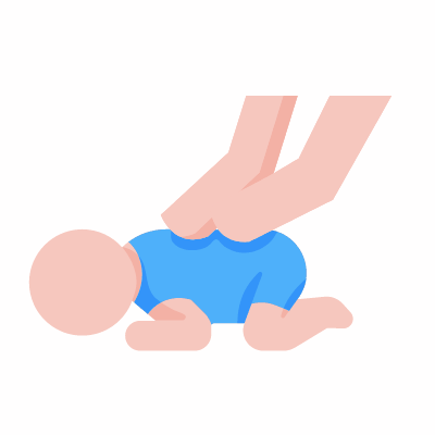 Infant massage, Animated Icon, Flat