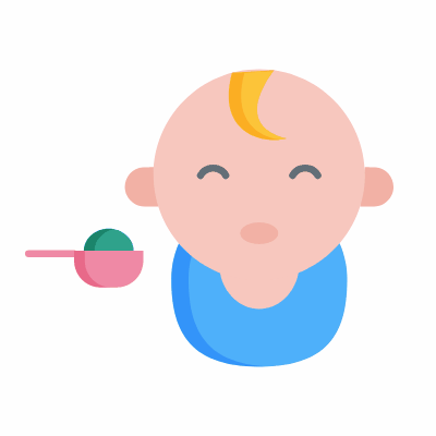 Feeding a baby, Animated Icon, Flat