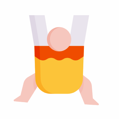 Baby sling, Animated Icon, Flat
