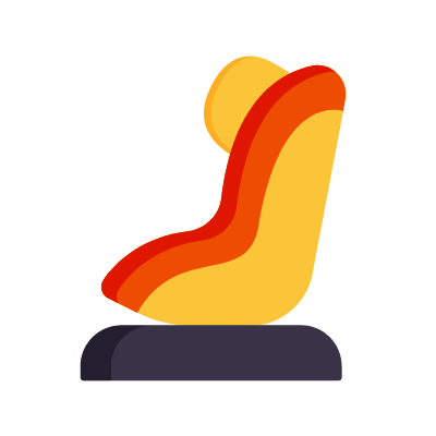 Baby car seat, Animated Icon, Flat
