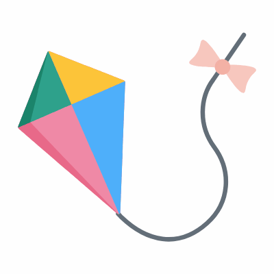Kite, Animated Icon, Flat