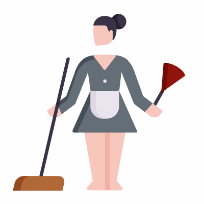 Housekeeper, Animated Icon, Flat