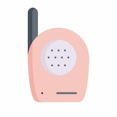 Radio nanny, Animated Icon, Flat