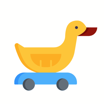 Duck toy, Animated Icon, Flat