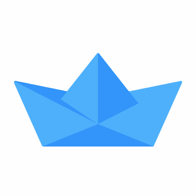 Paper boat, Animated Icon, Flat