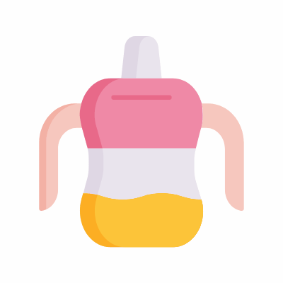 Baby sippy cup, Animated Icon, Flat