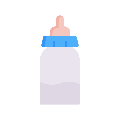 Baby bottle, Animated Icon, Flat