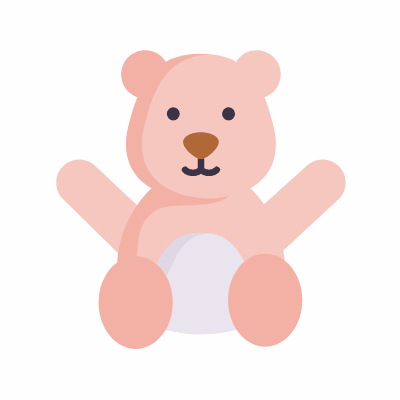 Teddy bear, Animated Icon, Flat